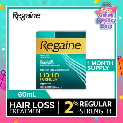 REGAINE Regular Strength Minoxidil Topical Solution 2% W/V Solution (For Hair Regrow & Hair Loss Treatment) 60ml