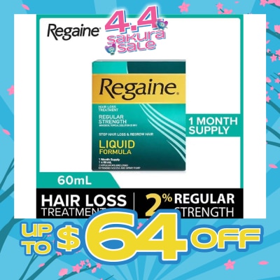 REGAINE - Regular Strength Minoxidil Topical Solution 2% W/V Solution (For Hair Regrow & Hair Loss Treatment) 60ml