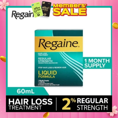 REGAINE Regular Strength Minoxidil Topical Solution 2% W/V Solution (For Hair Regrow & Hair Loss Treatment) 60ml