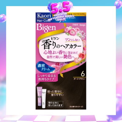BIGEN - Kaori Hair Color Cream 6 Darkest Brown 166g
