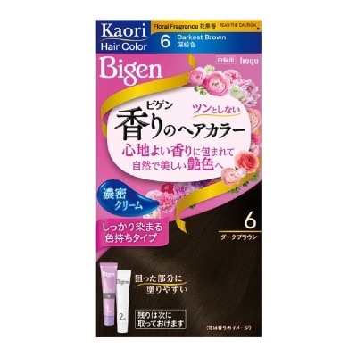 BIGEN - Kaori Hair Color Cream 6 Darkest Brown 166g