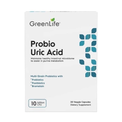 GREENLIFE Probio Uric Acid Multi Strain Probiotics Veggie Capsules Dietary Supplement (Maintains Healthy Intestinal Microbione) 30s