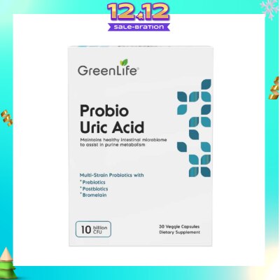 GREENLIFE Probio Uric Acid Multi Strain Probiotics Veggie Capsules Dietary Supplement (Maintains Healthy Intestinal Microbione) 30s