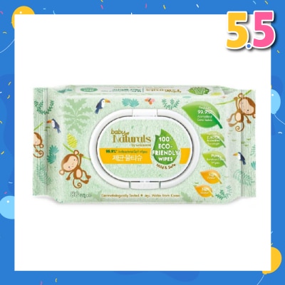 NATURALS BY WATSONS Baby Naturals by Watsons 99.99% Antibacterial Soft Wipes 100% Eco-Friendly Mild & Safe 80s