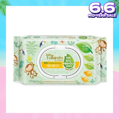 NATURALS BY WATSONS Baby Naturals by Watsons 99.99% Antibacterial Soft Wipes 100% Eco-Friendly Mild & Safe 80s
