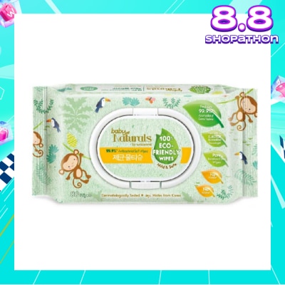 NATURALS BY WATSONS Baby Naturals by Watsons 99.99% Antibacterial Soft Wipes 100% Eco-Friendly Mild & Safe 80s