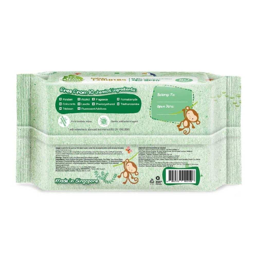 Baby Naturals by Watsons 99.99% Antibacterial Soft Wipes 100% Eco-Friendly Mild & Safe 80s
