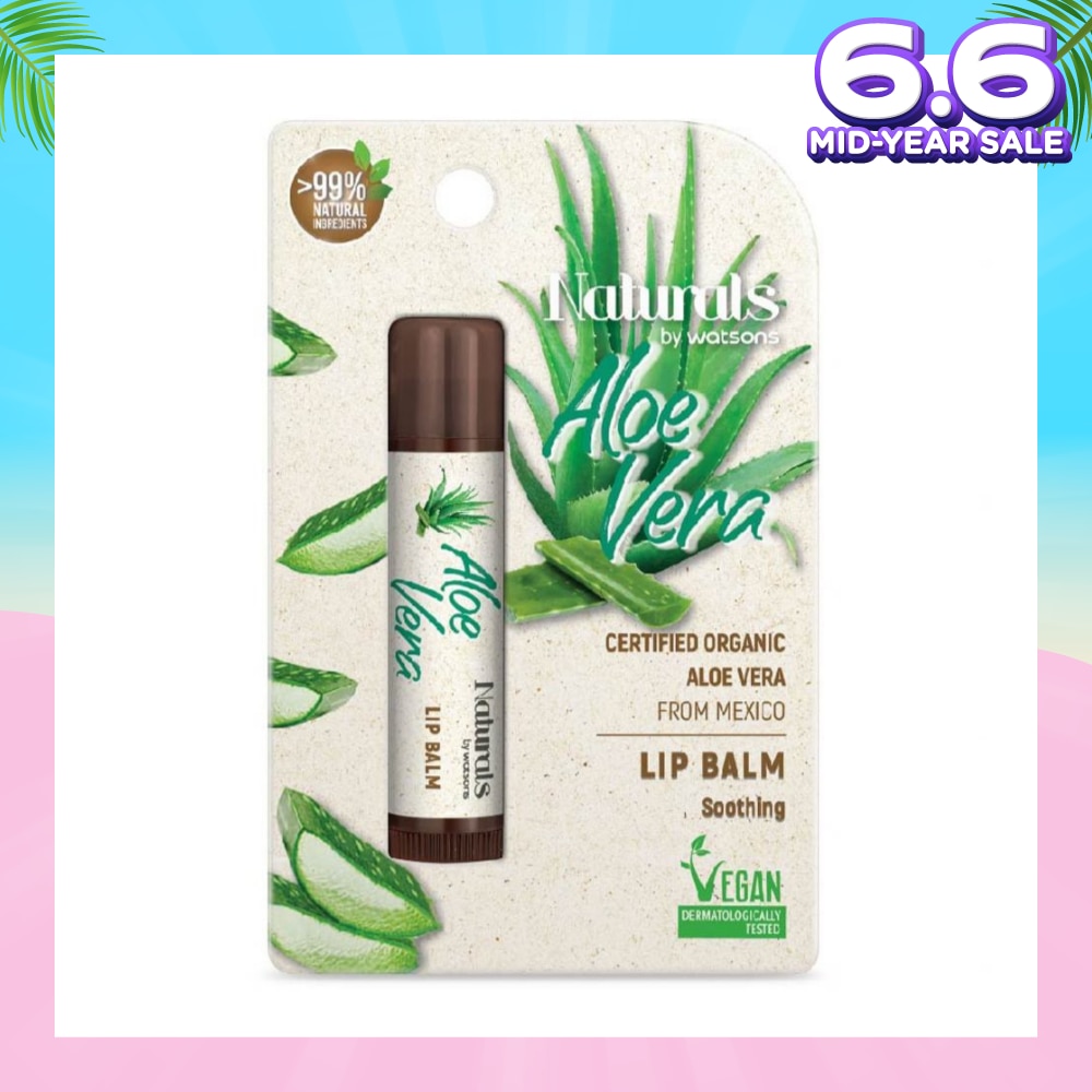 Certified Organic Aloe Vera Soothing Vegan Lip Balm (Moisturise & Prevents Chapped Lip) 4.5g