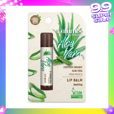 NATURALS BY WATSONS Certified Organic Aloe Vera Soothing Vegan Lip Balm (Moisturise & Prevents Chapped Lip) 4.5g