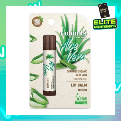 NATURALS BY WATSONS Certified Organic Aloe Vera Soothing Vegan Lip Balm (Moisturise & Prevents Chapped Lip) 4.5g