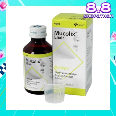 MUCOLIX Cough Syrup Kiwi Flavour (Dissolves Stubborn Phelgm and Relieves Wet Cough) 90ml