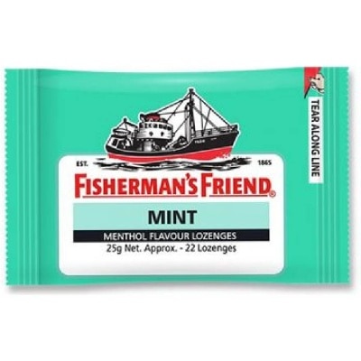 FISHERMAN Lozenges Strong Mint (Relieves Minor Sore Throat And Cough) 25g