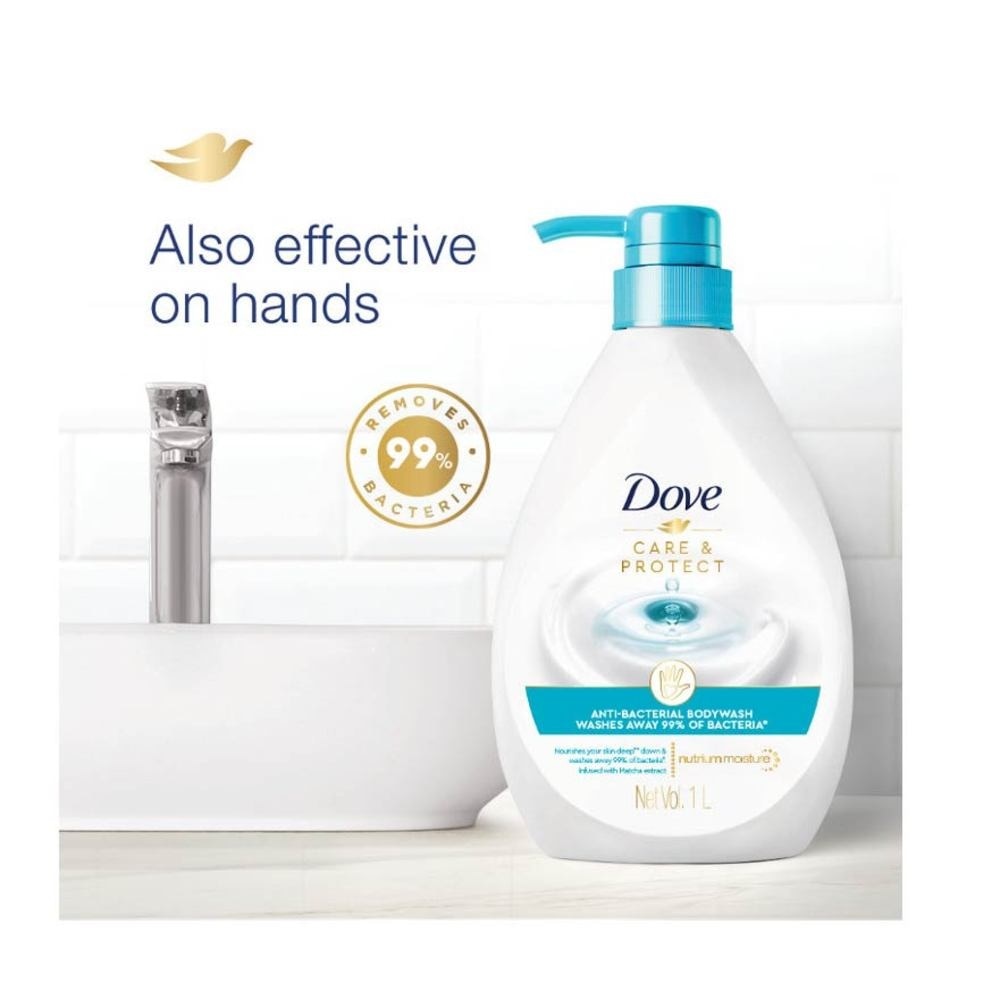 Dove Care & Protect Anti-Bacterial Body Wash 1L (Eliminates 99% Bacteria) <BR>