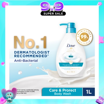 DOVE - Care & Protect Anti-Bacterial Body Wash 1L (Eliminates 99% Bacteria) image