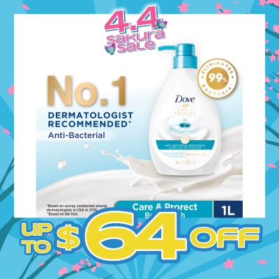 DOVE - Dove Care & Protect Anti-Bacterial Body Wash 1L (Eliminates 99% Bacteria) 