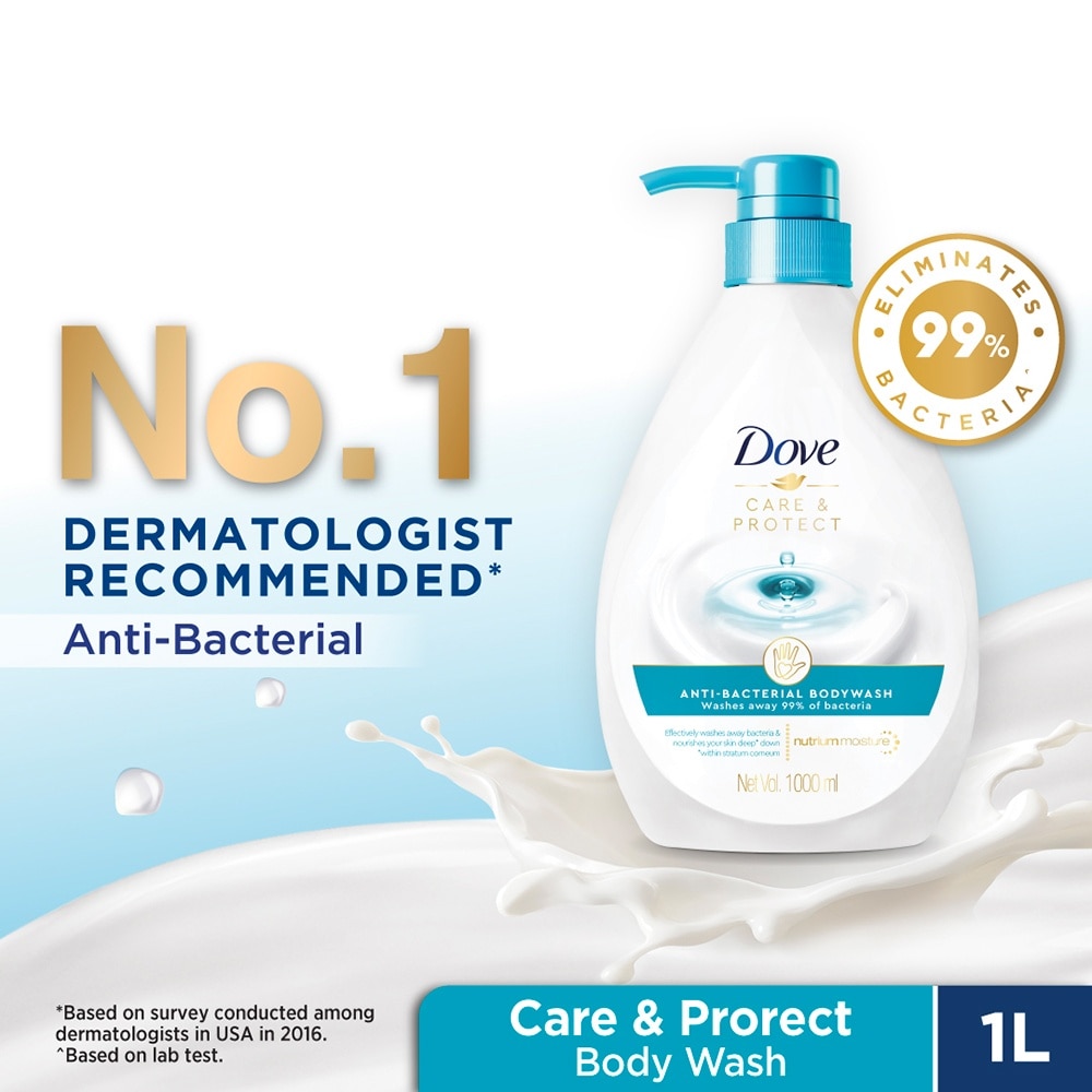 Dove Care & Protect Anti-Bacterial Body Wash 1L (Eliminates 99% Bacteria) <BR>