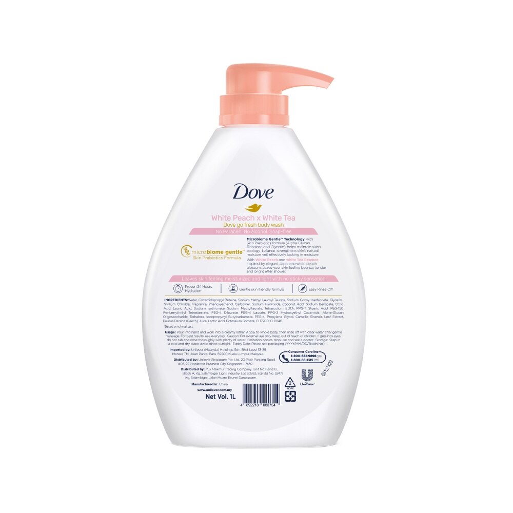 DOVE Go Fresh White Peach x White Tea Body Wash 1L | Body & Hand