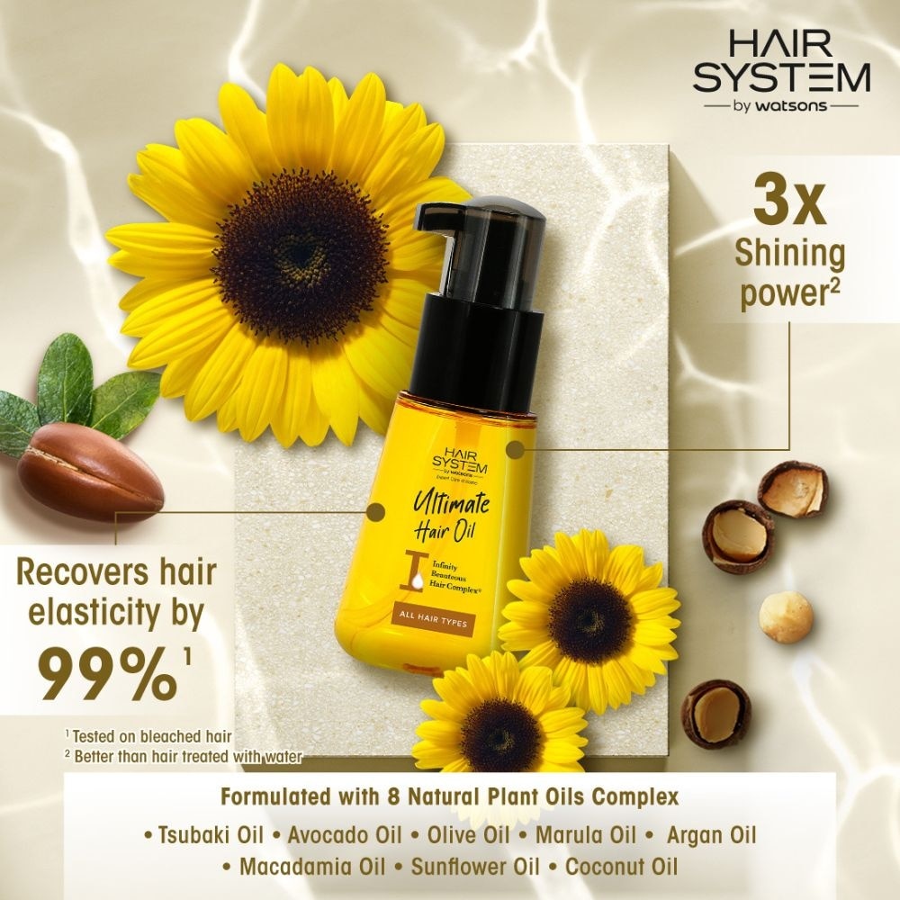 Ultimate Hair Oil 3X Shining Power (Recovers Hair Elastcity by 99%) Suitable for All Hair Types 70ml