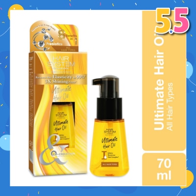 HAIR SYSTEM BY WATSONS Ultimate Hair Oil 3X Shining Power (Recovers Hair Elastcity by 99%) Suitable for All Hair Types 70ml