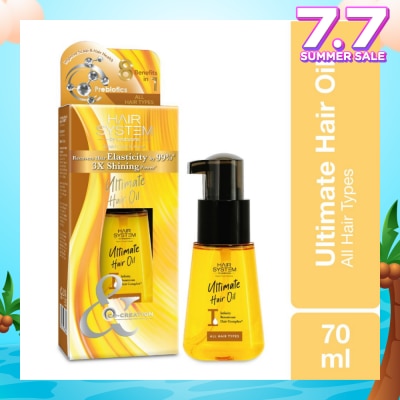 HAIR SYSTEM BY WATSONS Ultimate Hair Oil 3X Shining Power (Recovers Hair Elastcity by 99%) Suitable for All Hair Types 70ml