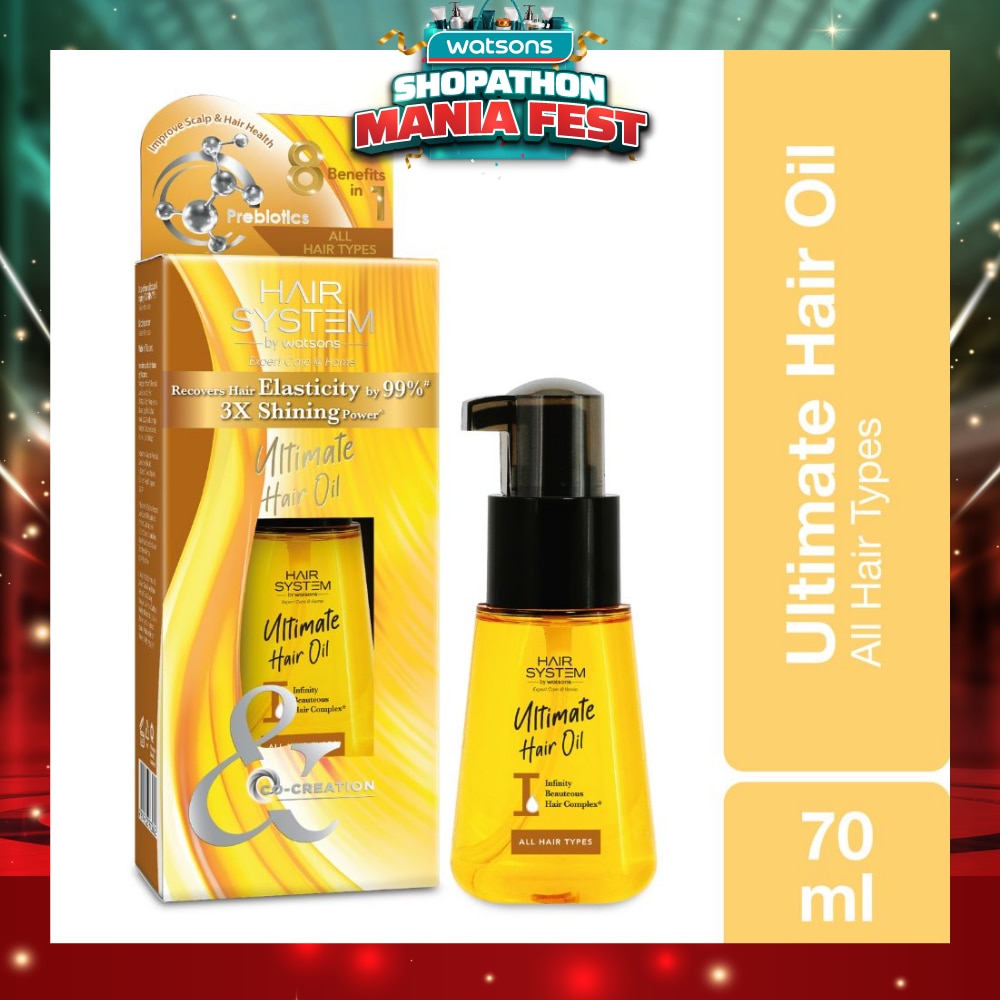 Ultimate Hair Oil 3X Shining Power (Recovers Hair Elastcity by 99%) Suitable for All Hair Types 70ml