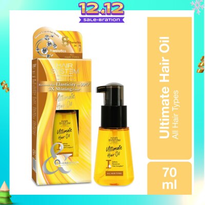 HAIR SYSTEM BY WATSONS Ultimate Hair Oil 3X Shining Power (Recovers Hair Elastcity by 99%) Suitable for All Hair Types 70ml