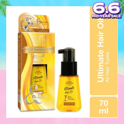 HAIR SYSTEM BY WATSONS Ultimate Hair Oil 3X Shining Power (Recovers Hair Elastcity by 99%) Suitable for All Hair Types 70ml