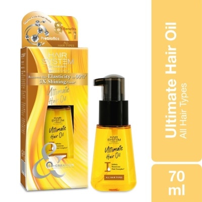 HAIR SYSTEM BY WATSONS Ultimate Hair Oil 3X Shining Power (Recovers Hair Elastcity by 99%) Suitable for All Hair Types 70ml