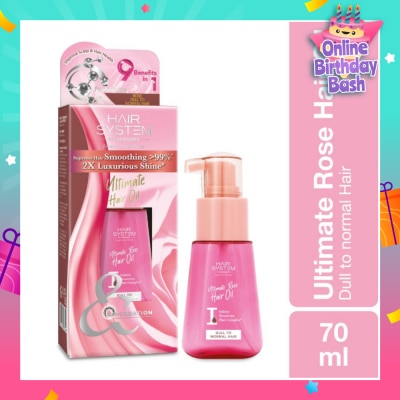 HAIR SYSTEM BY WATSONS Ultimate Rose Hair Oil 2X Luxurious Shine(Supreme Hair Smoothing by 99%) 70ml
