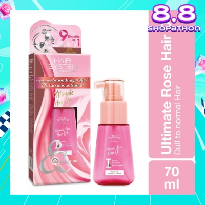 HAIR SYSTEM BY WATSONS Ultimate Rose Hair Oil 2X Luxurious Shine(Supreme Hair Smoothing by 99%) 70ml