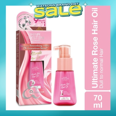 HAIR SYSTEM BY WATSONS - Ultimate Rose Hair Oil 2X Luxurious Shine(Supreme Hair Smoothing by 99%) 70ml