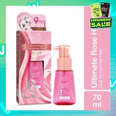 HAIR SYSTEM BY WATSONS Ultimate Rose Hair Oil 2X Luxurious Shine(Supreme Hair Smoothing by 99%) 70ml