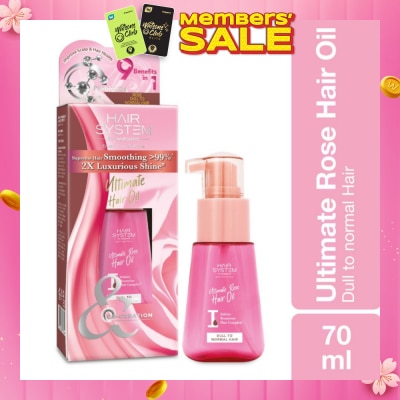 HAIR SYSTEM BY WATSONS Ultimate Rose Hair Oil 2X Luxurious Shine(Supreme Hair Smoothing by 99%) 70ml