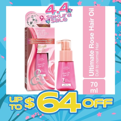 HAIR SYSTEM BY WATSONS - Ultimate Rose Hair Oil 2X Luxurious Shine(Supreme Hair Smoothing by 99%) 70ml