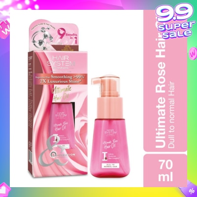 HAIR SYSTEM BY WATSONS Ultimate Rose Hair Oil 2X Luxurious Shine(Supreme Hair Smoothing by 99%) 70ml