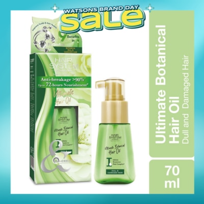HAIR SYSTEM BY WATSONS - Ultimate Botanical Hair Oil Up to 72 Hours Nourishment (Anti-breakage >90%) 70ml