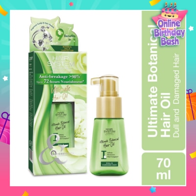 HAIR SYSTEM BY WATSONS Ultimate Botanical Hair Oil Up to 72 Hours Nourishment (Anti-breakage >90%) 70ml