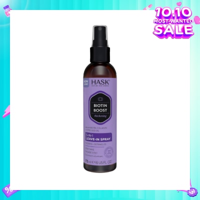 HASK Biotin Boost Thickening 5-In-1 Leave-In Spray (For Thickens + Detangles) 175ml