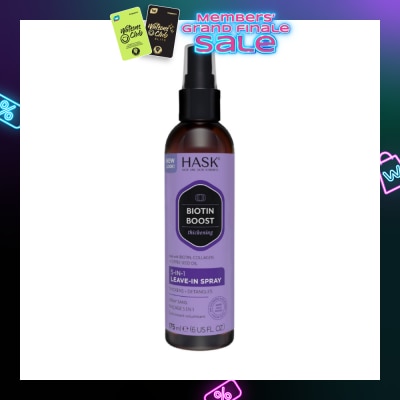 HASK Biotin Boost Thickening 5-In-1 Leave-In Spray (For Thickens + Detangles) 175ml