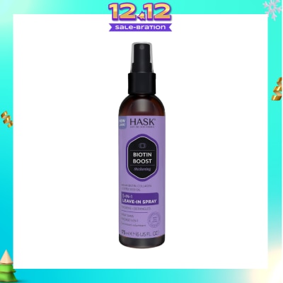 HASK Biotin Boost Thickening 5-In-1 Leave-In Spray (For Thickens + Detangles) 175ml