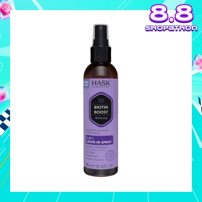 HASK Biotin Boost Thickening 5-In-1 Leave-In Spray (For Thickens + Detangles) 175ml