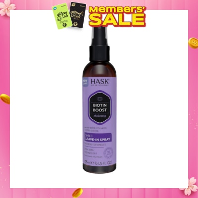 HASK Biotin Boost Thickening 5-In-1 Leave-In Spray (For Thickens + Detangles) 175ml
