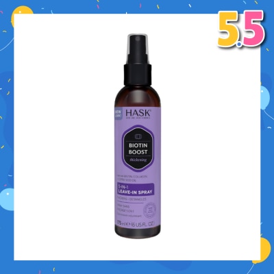 HASK Biotin Boost Thickening 5-In-1 Leave-In Spray (For Thickens + Detangles) 175ml