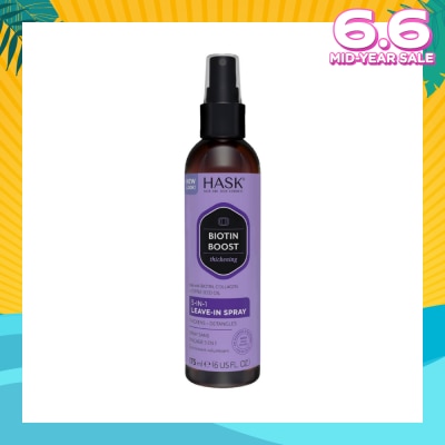 HASK Biotin Boost Thickening 5-In-1 Leave-In Spray (For Thickens + Detangles) 175ml