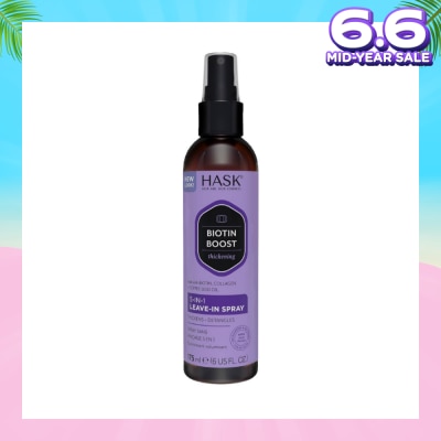 HASK Biotin Boost Thickening 5-In-1 Leave-In Spray (For Thickens + Detangles) 175ml