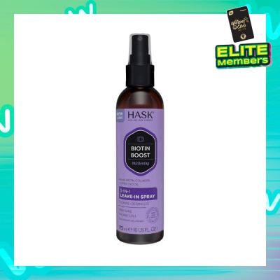 HASK Biotin Boost Thickening 5-In-1 Leave-In Spray (For Thickens + Detangles) 175ml