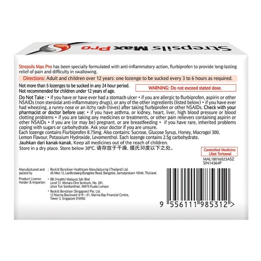 Lozenges Soothing Relief for Sore Throat Max Pro 16s