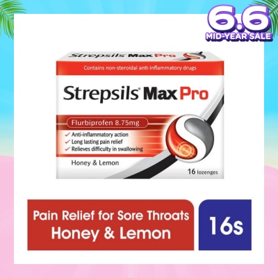 STREPSILS Lozenges Soothing Relief for Sore Throat Max Pro 16s