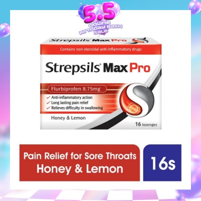 STREPSILS - Lozenges Soothing Relief for Sore Throat Max Pro 16s