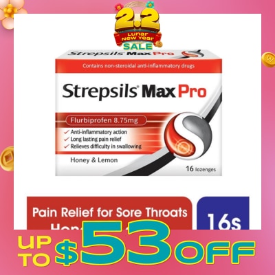 STREPSILS Lozenges Soothing Relief for Sore Throat Max Pro 16s